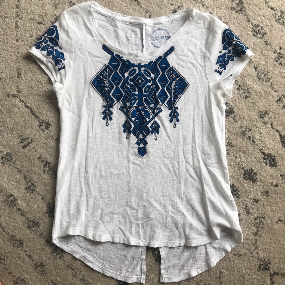 White mixed media shirt